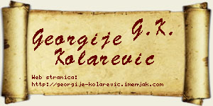 Georgije Kolarević vizit kartica